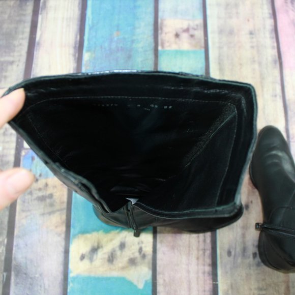 Cole Haan Black Leather Knee High Side Zip Riding Boots Size 6 B - Picture 6 of 11